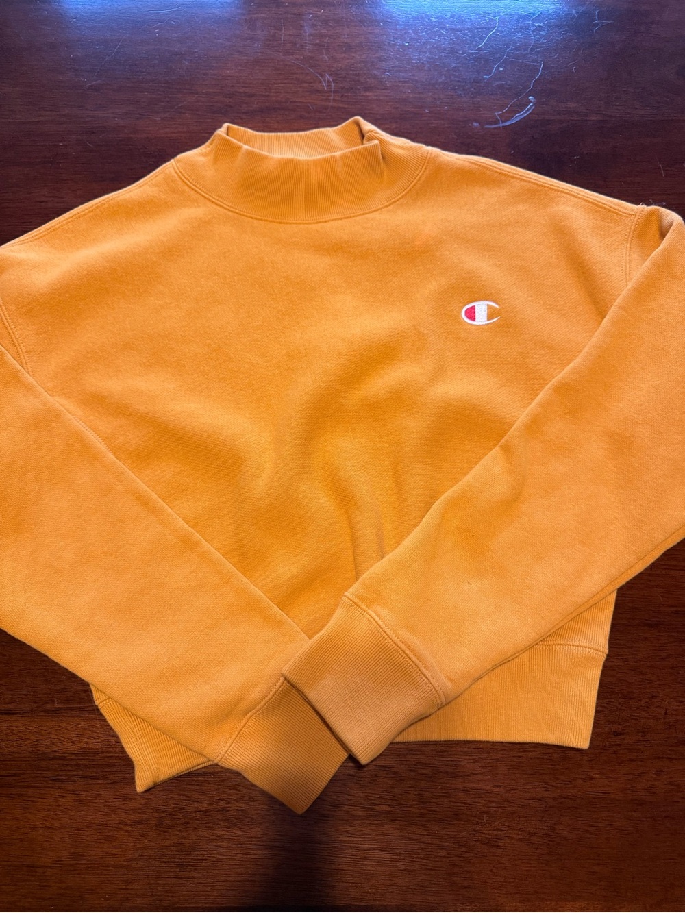 Champion Women's Mustard Mock Neck Sweatshirt